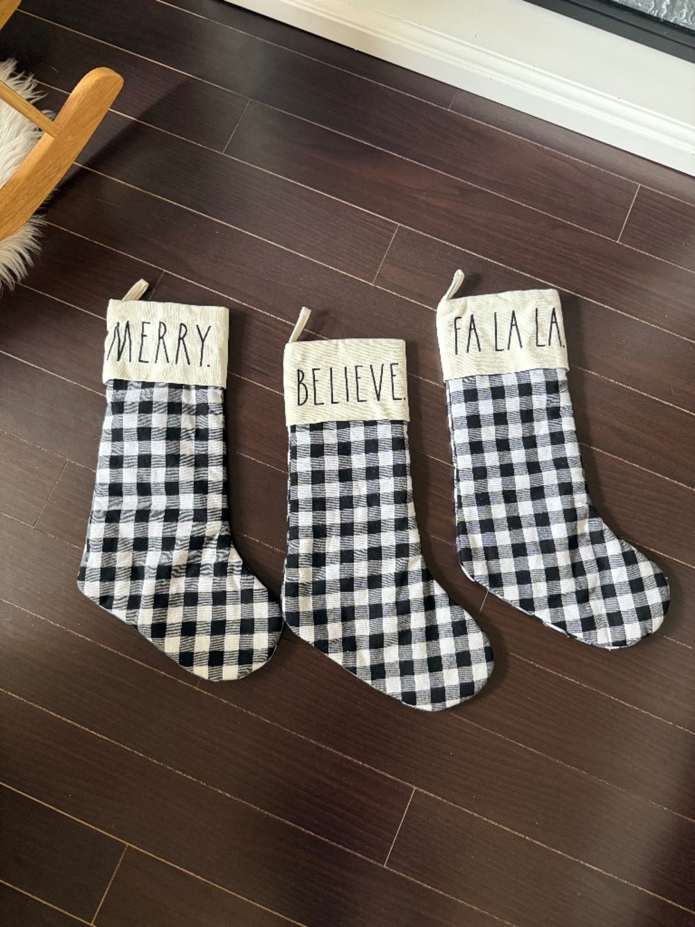 Rae Dunn Christmas Stockings Set of 3